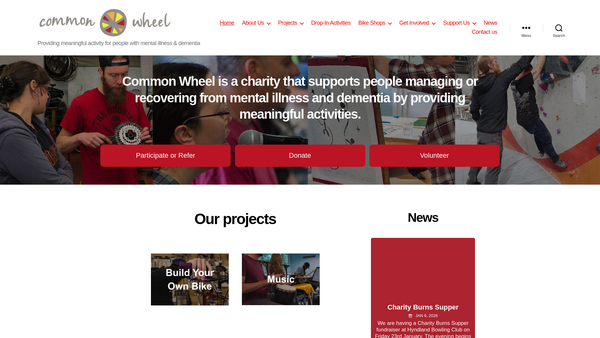 Screenshot of the Common Wheel website