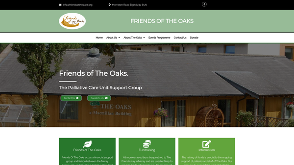Screenshot of the Hospice In Moray Ltd website