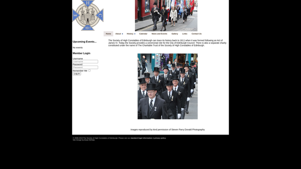 Screenshot of the Charitable Trust Of The Society Of High Constables Of Edinburgh website