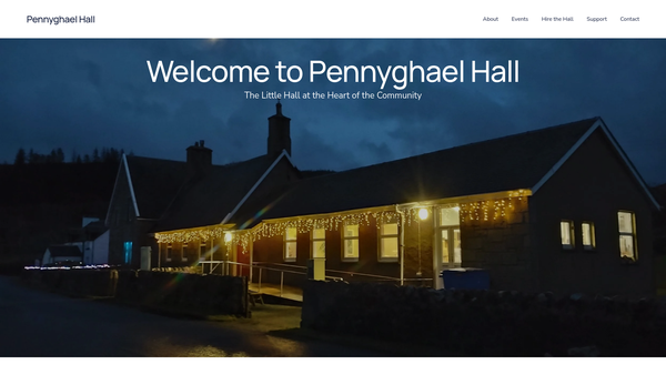 Screenshot of the Pennyghael Community Hall website