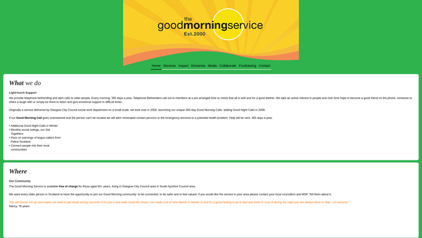 Screenshot of the Good Morning Project Limited website