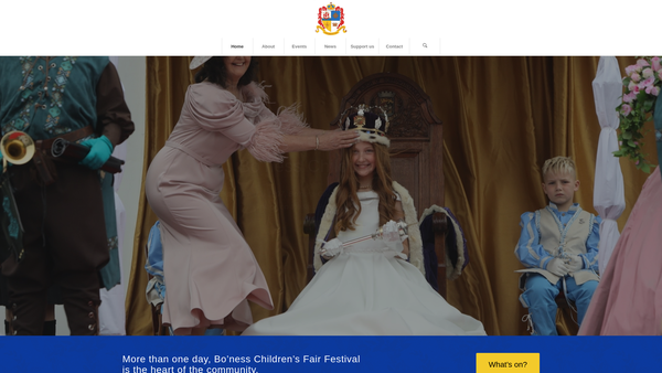 Screenshot of the Bo'ness Children's Fair Festival Executive website