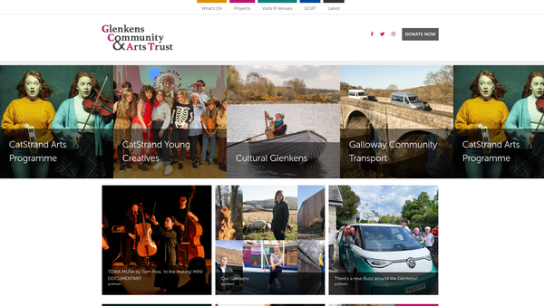 Screenshot of the Glenkens Community And Arts Trust Limited website