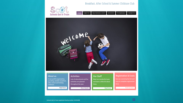 Screenshot of the Schools Out In Troon website