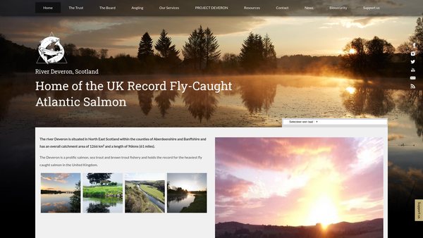 Screenshot of the Deveron, Bogie and Isla Rivers Charitable Trust website