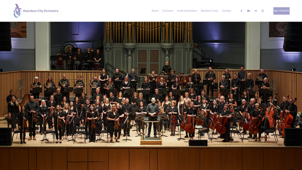 Screenshot of the Aberdeen Chamber Orchestra website