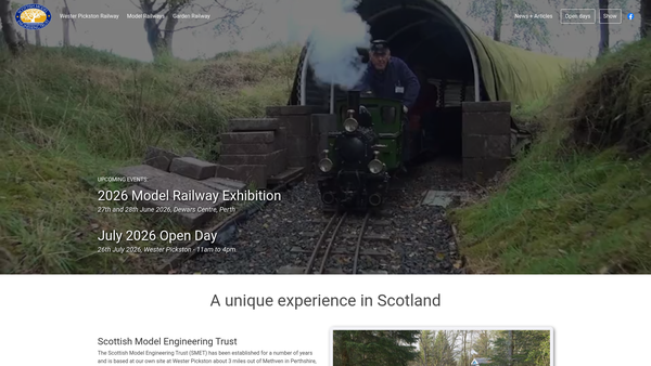 Screenshot of the Scottish Model Engineering Trust website