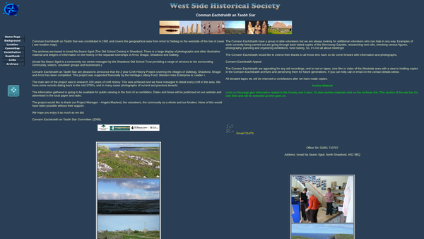 Screenshot of the Comann Eachdraidh An Taobh Siar (West Side Historical Society) website