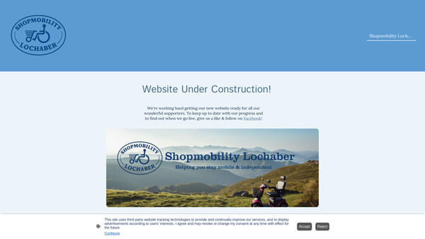 Screenshot of the Shopmobility Lochaber SCIO website