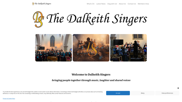 Screenshot of the Dalkeith Singers website