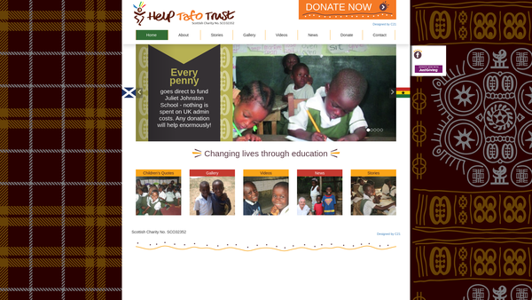 Screenshot of the Help Tafo Trust website