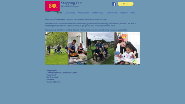 Screenshot of the Stepping Out Project website
