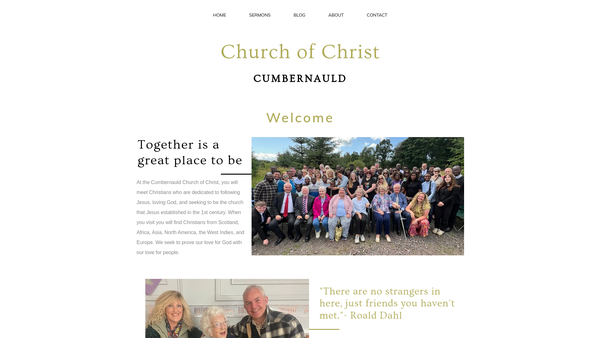 Screenshot of the Church Of Christ Cumbernauld website