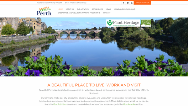Screenshot of the Beautiful Perth website
