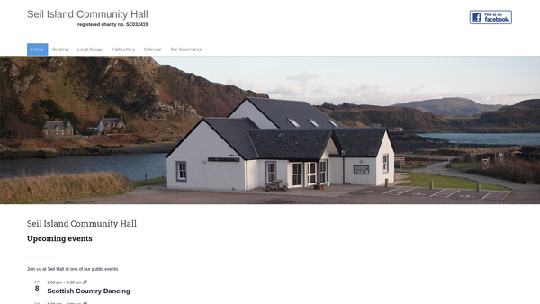 Screenshot of the Seil Island Community Hall Charity website