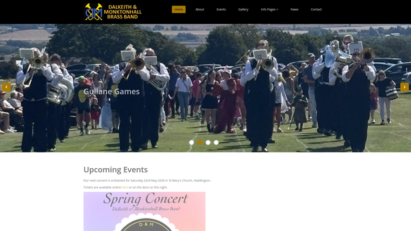 Screenshot of the Dalkeith And Monktonhall Band website