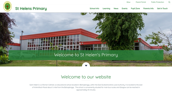 Screenshot of the St Helen's Primary School Parents Association website