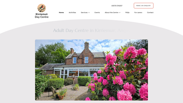 Screenshot of the Kirriemuir Day Care Ltd website