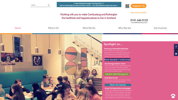 Screenshot of the Healthy n Happy website