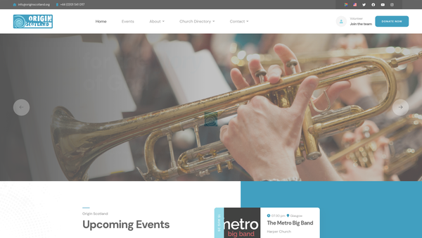 Screenshot of the Origin Scotland website