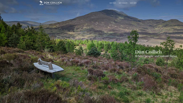 Screenshot of the Highland Perthshire Communities Land Trust website