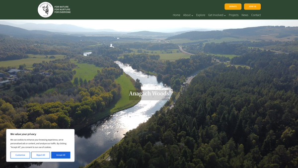 Screenshot of the Anagach Woods Trust website