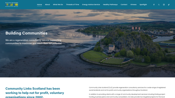 Screenshot of the Community Links Scotland website