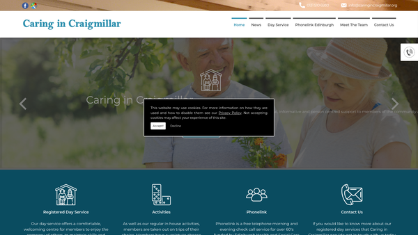 Screenshot of the Caring For Craigmillar website