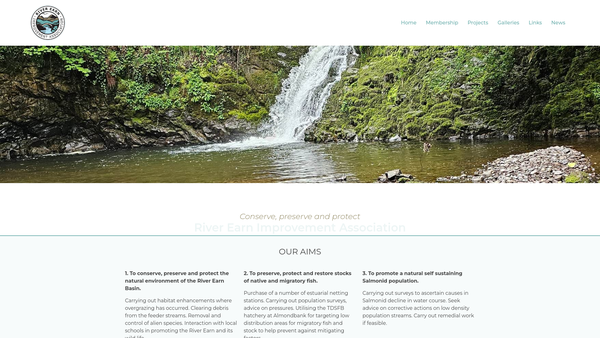 Screenshot of the River Earn Improvement Association website