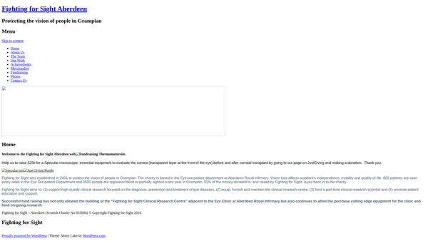 Screenshot of the Fighting For Sight Aberdeen website