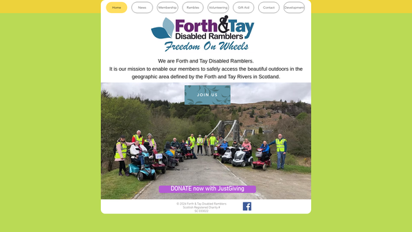 Screenshot of the Forth And Tay Disabled Ramblers website