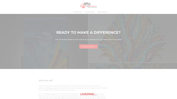 Screenshot of the 4 Arts - Make A Difference website