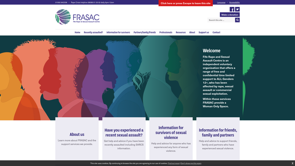 Screenshot of the Fife Rape And Sexual Assault Centre website