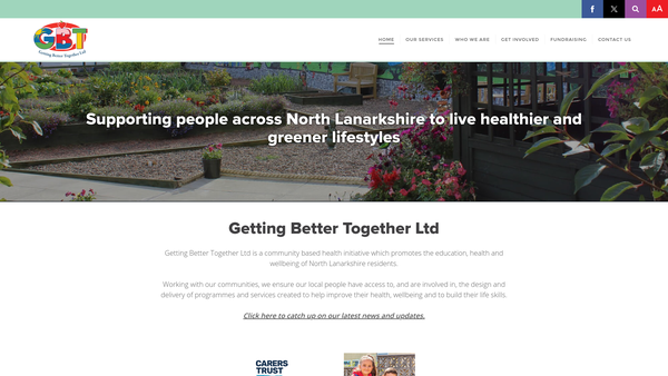 Screenshot of the Getting Better Together Ltd website