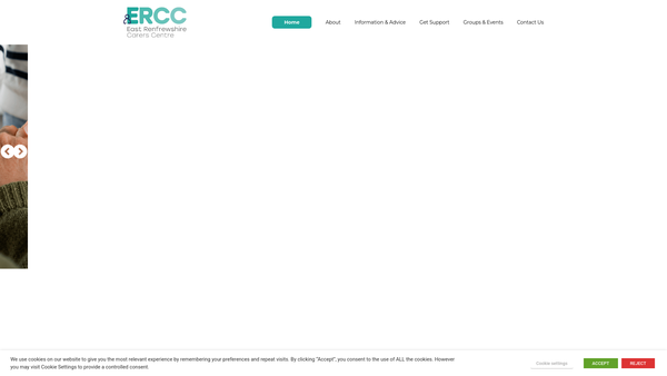 Screenshot of the East Renfrewshire Carers website