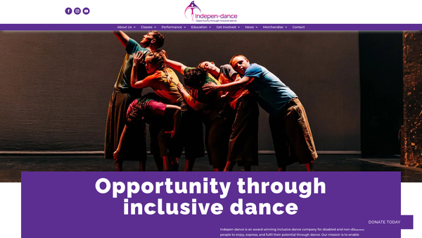 Screenshot of the Indepen-Dance (Scotland) website
