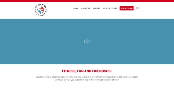 Screenshot of the Grampian Cardiac Rehabilitation Association website