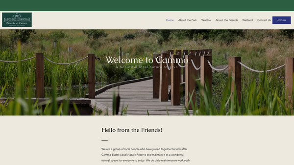 Screenshot of the Friends Of Cammo website