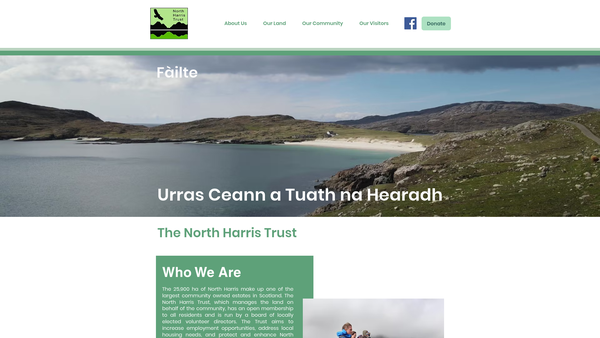 Screenshot of the North Harris Trust website