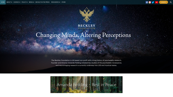 Screenshot of the Beckley Foundation website