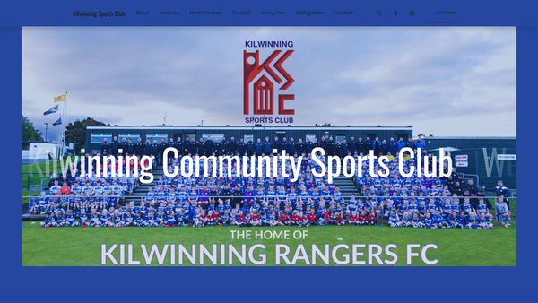 Screenshot of the Kilwinning Community Sports Club website