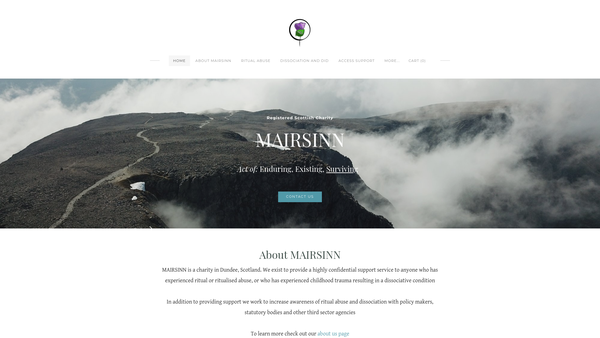 Screenshot of the Mairsinn website