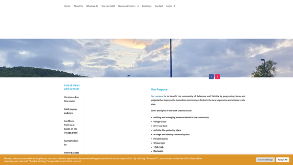 Screenshot of the Aviemore Community Enterprise Company Ltd website