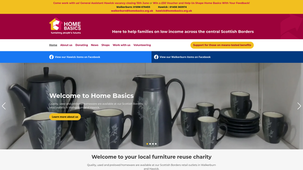 Screenshot of the Home Basics (Tweeddale) Company Limited website