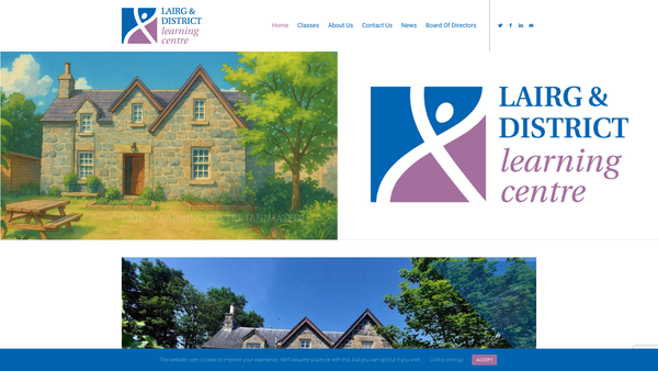 Screenshot of the Lairg & District Learning Centre website