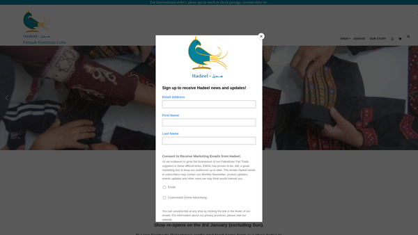 Screenshot of the Palcrafts (Uk) Limited website