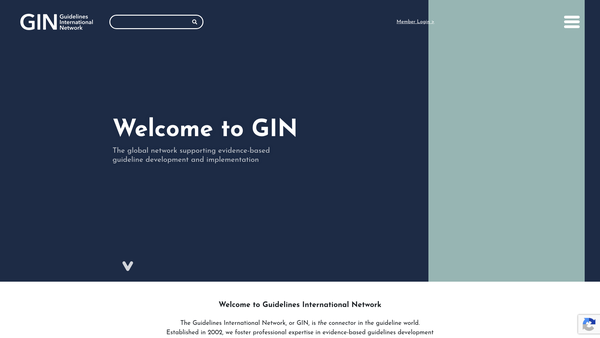 Screenshot of the The Guidelines International Network website