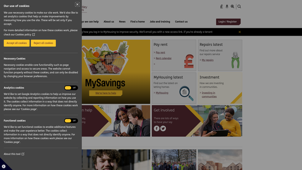 Screenshot of the Wheatley Homes Glasgow Limited website