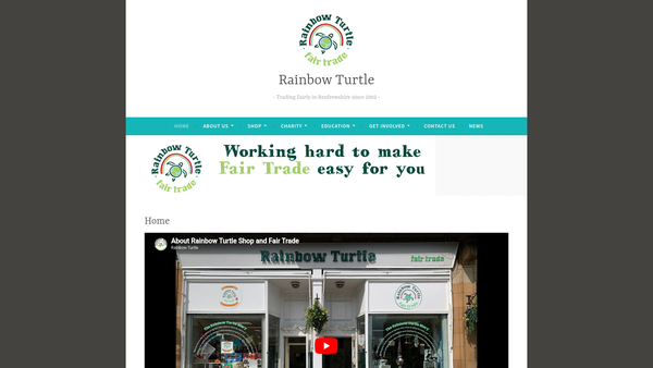 Screenshot of the Rainbow Turtle website