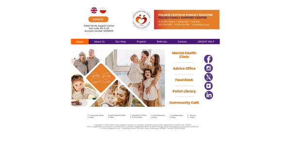 Screenshot of the Polish Family Support Centre website